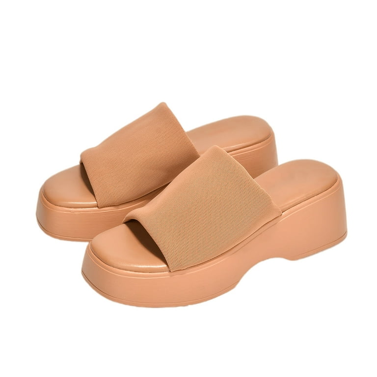 KK PAIR OF KINGS Platform Sandals Women Wedges Slides Chunky Heels