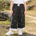 thumbnail image 2 of EnJoCho Girls Jeans Wide Leg Elastic High Waist Loose Fit Pocketed Denim Trousers Classic Bottoms For Kids Spring Autumn Back-to-School Daily Fashion Casual Wear, 2 of 9
