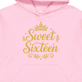 thumbnail image 3 of Inktastic Sweet Sixteen Birthday Crown Glitter Youth Hoodie Sweatshirt, 3 of 4