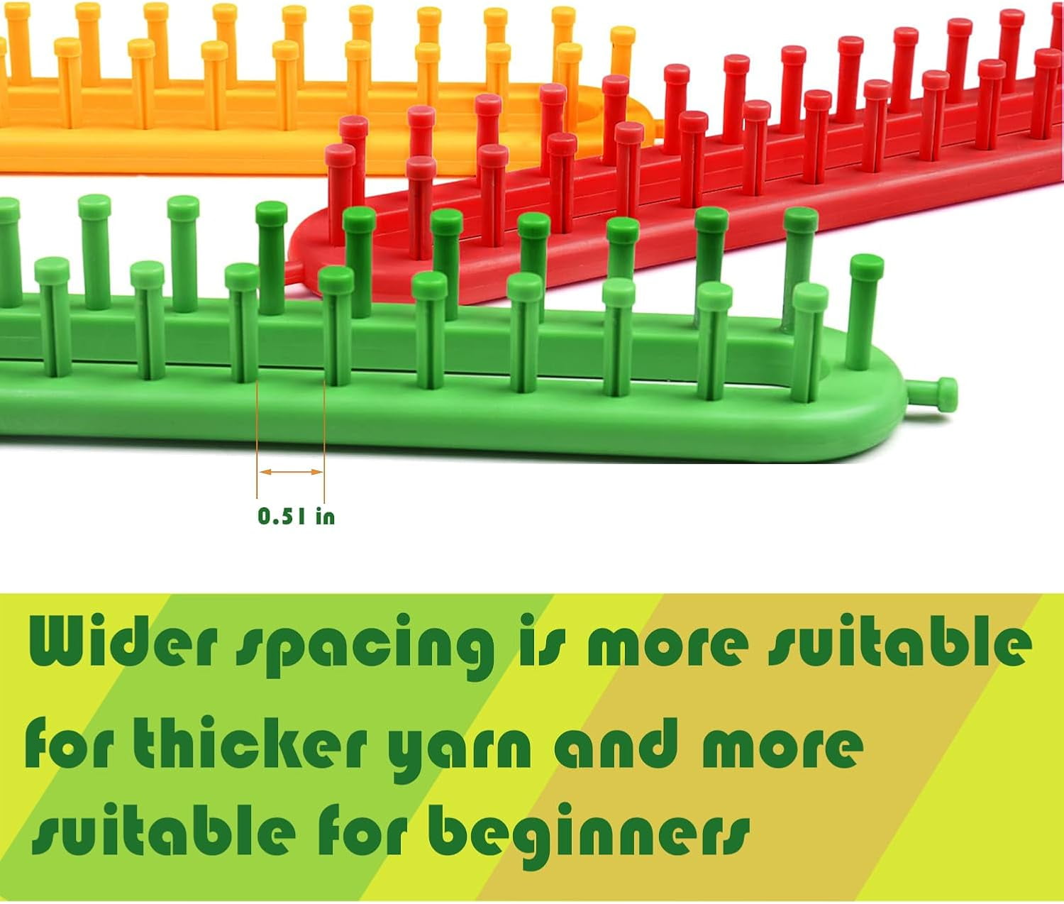 Knitting Looms Boards Set, ABS Plastic, Insertable Pegs Scarf Loom, DIY Knitting Kit for Beginners,Includes 4 Sizes (9.45in, 13.39in, 17.72in, 21.65in)