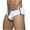 White, variant on Mens Thong Bikini Bottom Low Waist Bikini Swimwear Solid Color Low Rise Bikini Swimsuit&nbsp;with Side Zipper