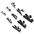 thumbnail image 3 of 36pcs Acrylic Tapers & Flesh Tunnels Ear Gauges Stretching Expanding Kit 14G-00G（Black）, 3 of 5
