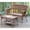 Espresso, variant on Jeco Wicker Patio Love Seat and Coffee Table Set in Honey without Cushion