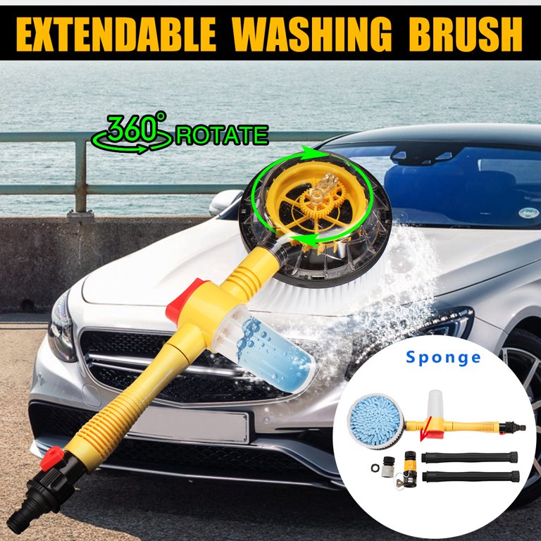 Car Wash Brush Cleaning Kit 360° Spin Mop Microfiber Detachable Extendable  Nozzl