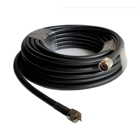 50' ft Coaxial Cable Assembly Jumper Double Shield RG213U PL259 to N Male Assembled Connectors. 213-50-N. Tram-Browning.