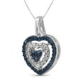 thumbnail image 3 of JewelersClub 1/10 Carat T.W. Blue And White Diamond Sterling Silver 3-Piece Heart Jewelry Set, 3 of 10