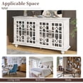 thumbnail image 6 of Storage Cabinet Console Table Wood Storage Chest with Adjustable Height Shelves and Metal Handles, 4 Doors Buffet Cabinet, 6 of 8