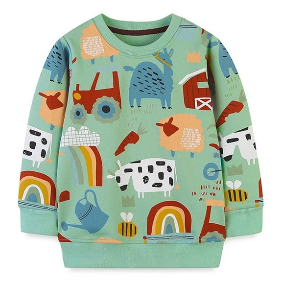 Ougyinr Kids Toddler Sweatshirt Boys,1-7Y  Baby Long Sleeve Autumn Winter Pullover Crewneck Cotton Sweaters