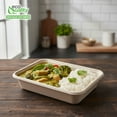 thumbnail image 6 of [600 Pack] 29oz Compostable Eco Friendly Container Trays with Lids - Rectangular Oblong Tree Free Sugarcane Bagasse Meal Prep Bento Boxes Take Out Catering Microwavable Deep Container, 6 of 8