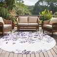 thumbnail image 4 of Round Rugs 5Ft, Purple Leaves Round Area Rug Washable Indoor Throw Carpet, Summer Botanical Soft Non Slip Circle Rug for Cabinet Bathroom Home Decor Aesthetic, 4 of 8