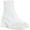 White Leather, variant on STEVE MADDEN Womens Black 1-1/2" Platform Comfort Cushioned Treaded Fella Square Toe Block Heel Zip-Up Leather Booties 9.5