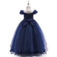 thumbnail image 5 of Odeerbi 2025 Toddler Girls Temperament Minimalistic Bowknot Embroidered Flower Net Yarn Birthday Party Gown Dresses, 5 of 9