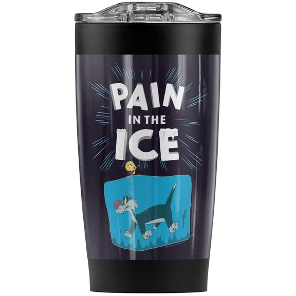 Looney Tunes Sylvester Ice Stainless Steel Tumbler 20 oz Coffee Travel Mug/Cup, Vacuum Insulated & Double Wall with Leakproof Sliding Lid | Great for Hot Drinks and Cold Beverages
