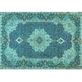 thumbnail image 1 of Ahgly Company Indoor Rectangle Medallion Light Blue Traditional Area Rugs, 2' x 3', 1 of 4