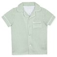 thumbnail image 2 of Sleep On It Boys Coat Front Pajama Short Set - Stripe, 6-7, 2 of 4
