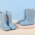 thumbnail image 4 of Yuncity Girls Boys Rain Boots Autumn Short Boots With Mid Calf Length Lightweight Elegant Shoes Footwear Light Blue 2.5-3 Years, 4 of 5