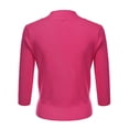 thumbnail image 3 of Doublju Women's 3/4 Sleeve Open Front Cropped Cardigan Sweaters (Plus Size Available), 3 of 4