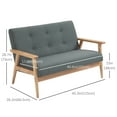 thumbnail image 3 of HOMCOM 45" Loveseat Modern 2 Seater Couch with Rubber Wood Legs Dark Grey, 3 of 10