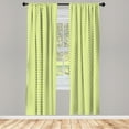 thumbnail image 3 of Ambesonne Lime Green Curtains, Girlish Vintage Dots, Pair of 28"x95", Lime Green White, 3 of 5