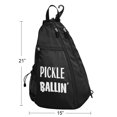 thumbnail image 4 of Sweet Jojo Designs Pickle Ballin' Black Pickleball Bag Sling Backpack Crossbody, 4 of 6