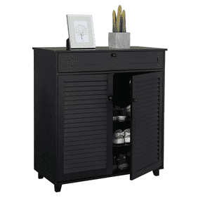 Baxton Studio Wood Shoe Cabinet With Top Drawer Walmart Com