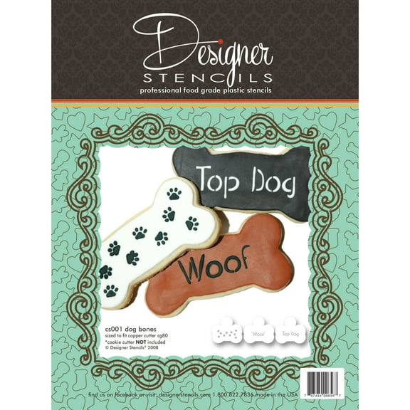 Dog Bone Cookie Stencils (no cutter) by Designer Stencils