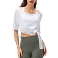thumbnail image 1 of Camiseta holgada de mujer Medias mangas Abertura lateral Cubiertas para deportes Abanopi Camiseta deportiva, 1 of 7