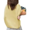 thumbnail image 5 of Short Sleeved Oversized Women Solid V-neck Casual Loose Knit Sweater Lightweight Button Tops, 5 of 6