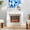 White MDF Wood, variant on LHSHID TV Console with Electric Fireplace,Open Storage and Side Cabinets