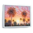 thumbnail image 2 of Designart "Radiant Sunset Among The Palm Trees V" Palms & Palm Trees Floater Framed Wall Art Prints, 2 of 5