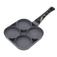 thumbnail image 1 of 4 Hole Frying Pan, Wide Use Elegant Texture Black Omelet Pan  For Kitchen For Gas Black, 1 of 8