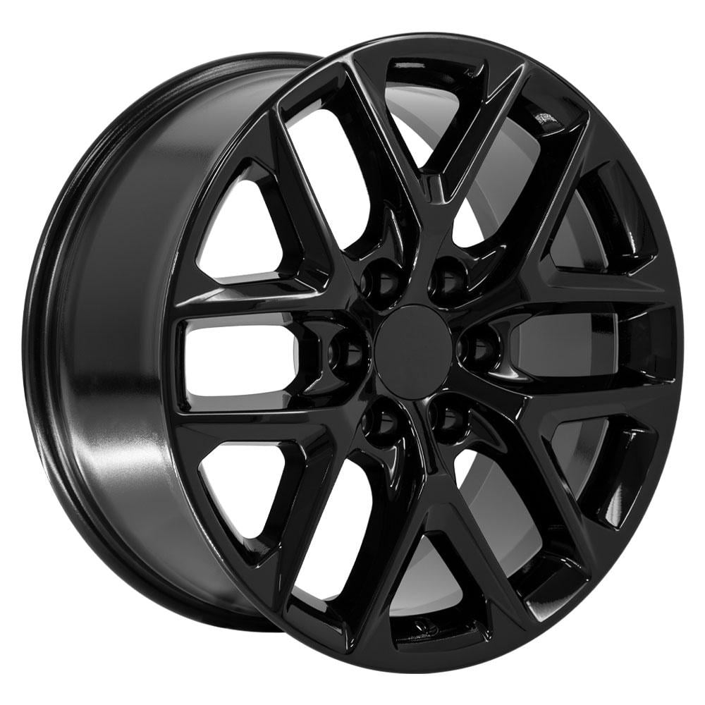 OE Wheels CV62 20 Inch Rim Fits Silverado 1500 Style 6x139.7 20x9 Gloss Black - Hollander 14078 (1)