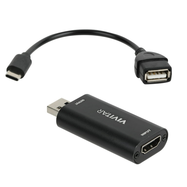 blyant Telegraf hver dag Vivitar HDMI to USB Video Converter with Real-Time HDMI Video and Audio for  Live Streaming, Includes USB-C Adapter Cable, Black - Walmart.com