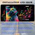 thumbnail image 3 of 1 Pcs 2D Flat License Plate Covers & Frames, Colorful Cat with Musical For Decorative Front, Waterproof For Decoration Aluminum License Plate Covers & Frames Cover For Men Women, 12" X 6", 3 of 7