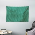 thumbnail image 1 of Plaid Tapestry, Traditional Rectangles and Squares Geometric Arrangement Optical Illusion, Wall Hanging for Bedroom Living Room Dorm Decor, 60"W X 40"L,Black Cream and Green, by Ambesonne, 1 of 2
