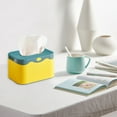 thumbnail image 4 of Tissue Box Cover, Storage Container, Plastic Material, Decorative Lid, for Living Room Desktop, Bathroom, or Kitchen Organization, Yellow, by FAJHHA, 4 of 7