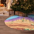 thumbnail image 5 of Xecao Pixel Desert Landscape Pattern Christmas Tree Skirt Round Xmas Tree Mat Base Cover for Holiday Home Decorations-48", 5 of 6