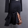 thumbnail image 6 of Ruched Contrasting Flared Ruffle Latin Merengue Kizomba Salsa Dance Performance Practice Skirts Clothes, 6 of 7