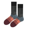 thumbnail image 6 of Mid-Calf Trendy Socks , Checkered , Spring/Fall Striped , Combed Cotton for Men's , Size Uniform size , 6 Pair, 6 of 7