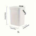 thumbnail image 4 of 3L/5L Quiet-Close Trash Can - Space-Saving Kitchen & Office Bin, Odor-Proof Lid, No-Slam Design, 4 of 6
