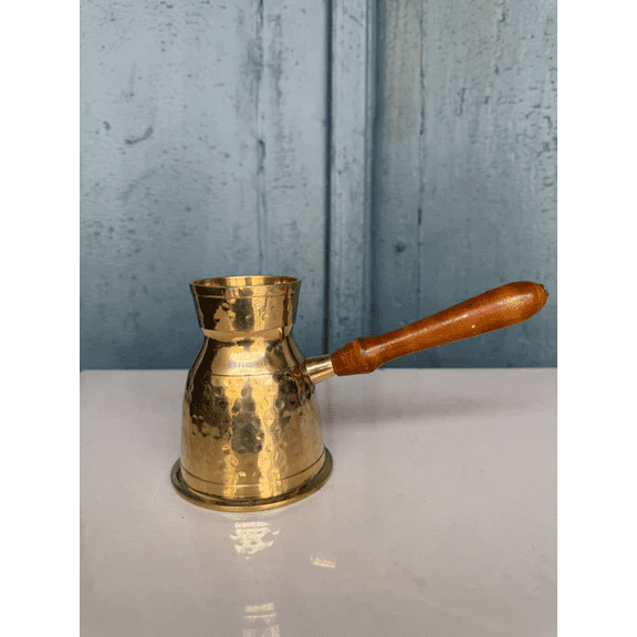 NamasteHimalayas Hammered Brass Turkish Coffee Pot – Handmade Cezve/Ibrik