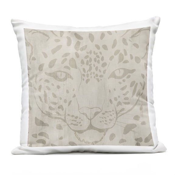Stupell Industries Majestic Jaguar Face Outdoor Printed Pillow design by Hannah Dawson, 18 x 7 x 18