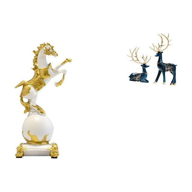 Colección moderna de figuras de animales de caballo y reno para dormitorio, sala de estar, oficina, centro de mesa, adorno, escultura decorativa
