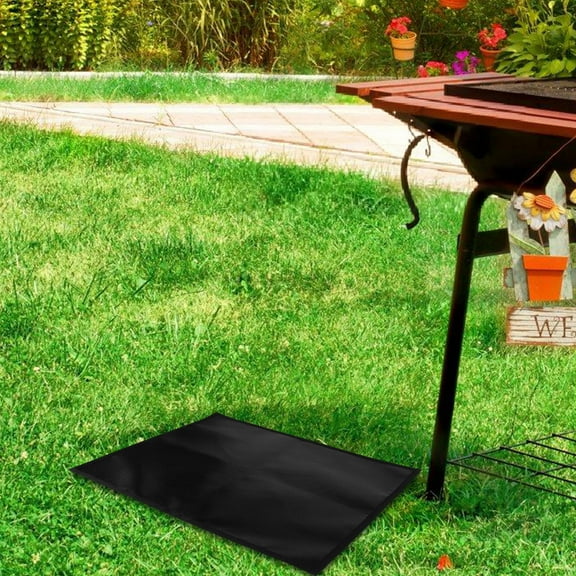 Raindrops Under Grill Mat For Outdoor Grill Fireproof Grill Pad Indoor Fireplace Fire Pit Mat Oil-Proof Waterproof Bbq Protector For Decks And Patios