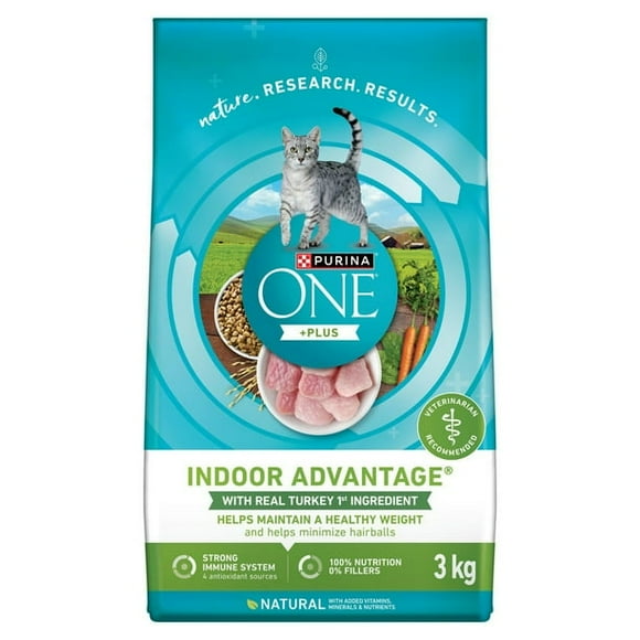 Purina ONE +Plus Indoor Advantage Turkey, Dry Cat Food, 1.8-7.2 kg
