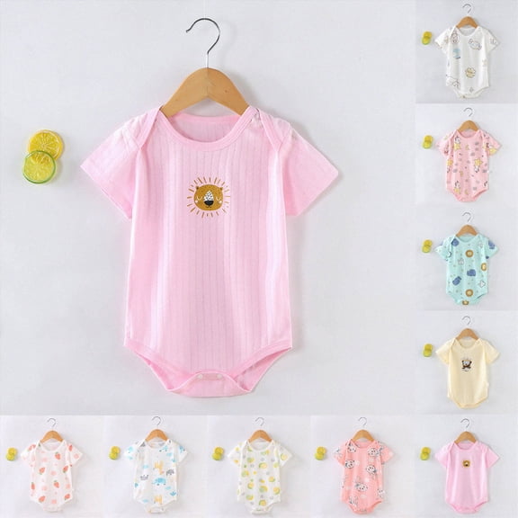 Toddler Baby Boys Girls Waffle Romper Funny Bubble Oversized Romper Bodysuit Summer Onesie Clothes 6-12 Months 12-24 Months 2t 3t 4t 5t 6t 7t 8t 9t Children 12-18 Months