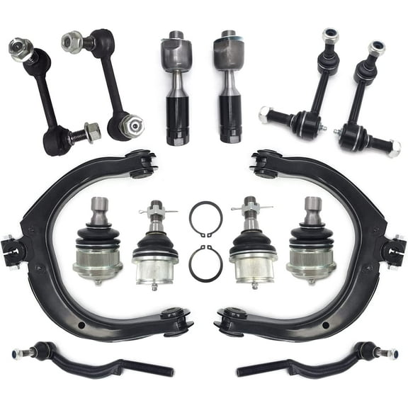 14 Pcs Suspension Kit Control arm With Ball Joints Tie Rod Link Sway Bar Link Compatible With CHEVROLET TRAILBLAZER 2004 - 2007, GMC ENVOY 2004 - 2007