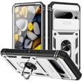 thumbnail image 1 of KOMI Case for Google Pixel 9/Pixel 9 Pro/Pixel 9 Pro XL,Shockproof Scratch-Resistant Heavy-Duty Protector Case Slide Lens Protection Stand Cover (Silver, Google Pixel 9), 1 of 5