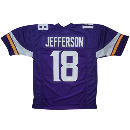 Justin Jefferson Autographed Minnesota Vikings (Purple #18) Custom Jersey - Beckett