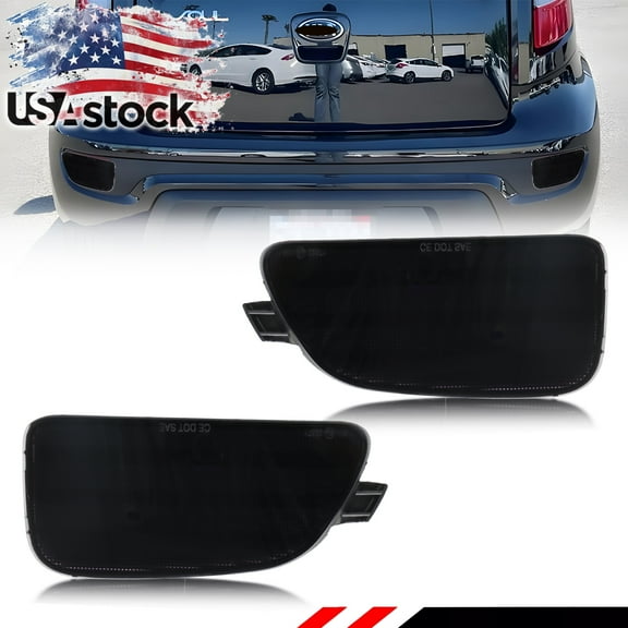 2PCS Smoked Lens Rear Bumper Reflector Light Tail Light Rear Light Brake Lights Backup Lights Reverse Light Cover Shells For 2012-2013 Kia Soul No Bulb/Socket Included